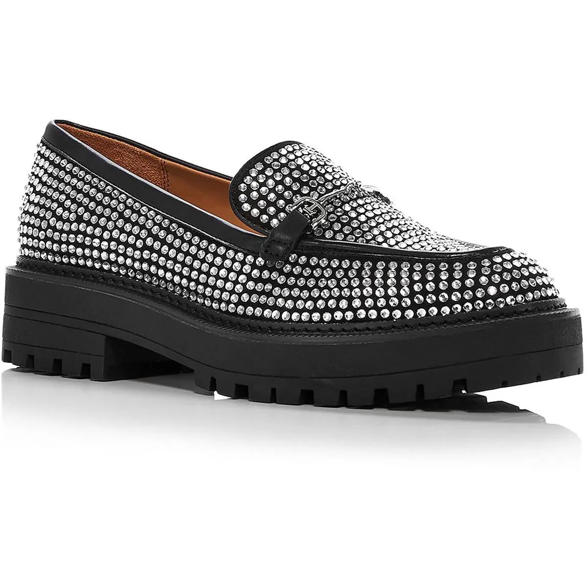 Laurs Womens Leather Lug Sole Loafers