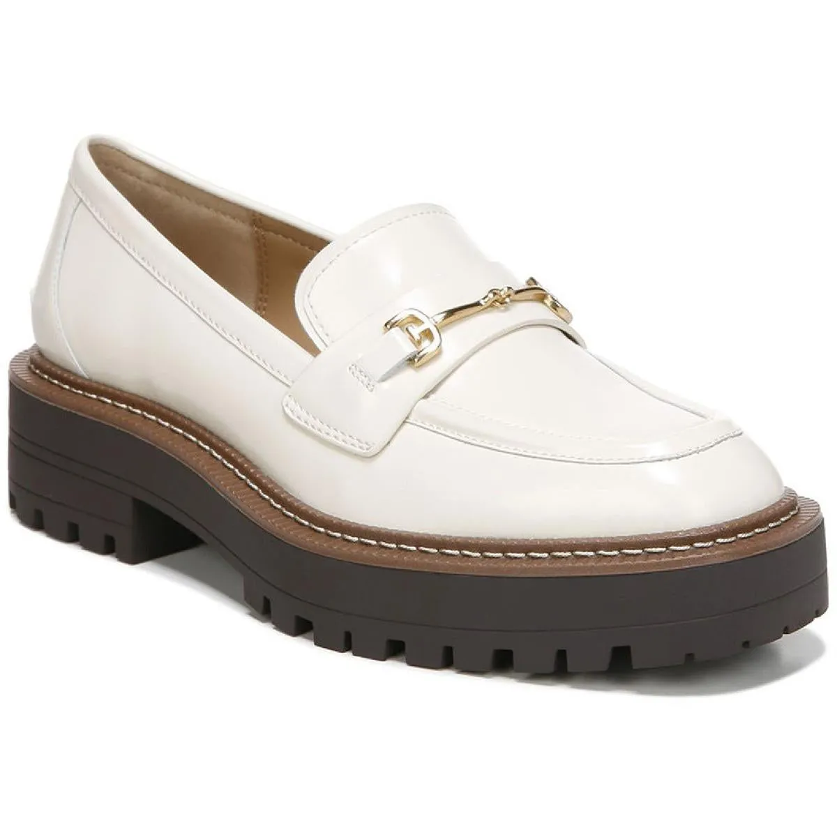 Laurs Womens Leather Lug Sole Loafers