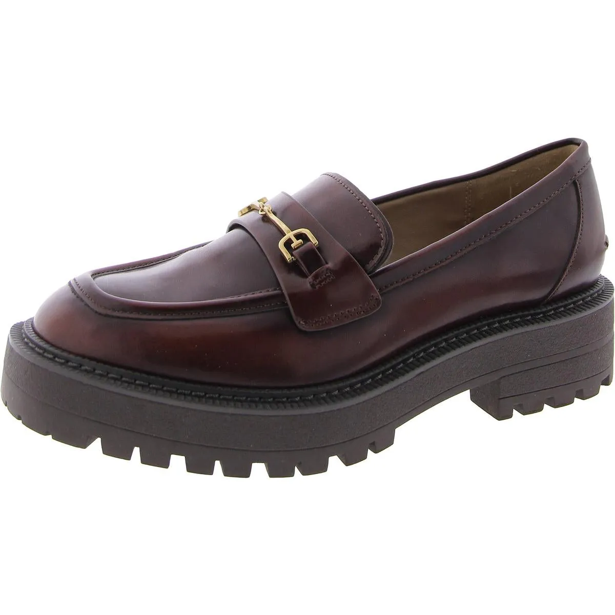 Laurs Womens Leather Lug Sole Loafers