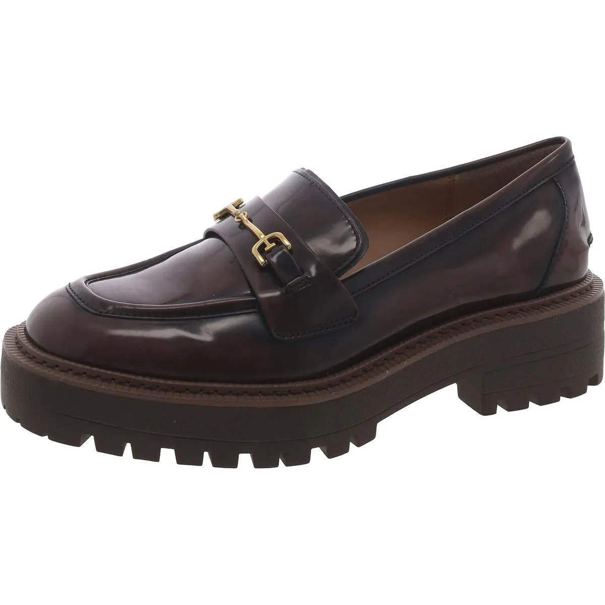 Laurs Womens Leather Lug Sole Loafers