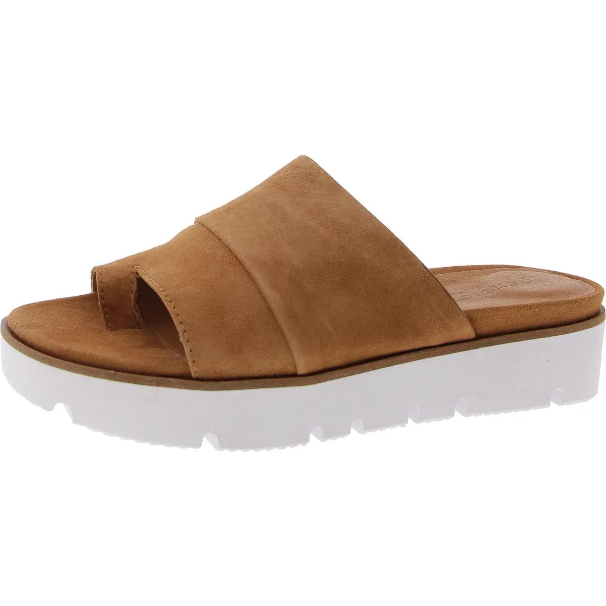 Lavern Womens Leather Slip On Flatform Sandals