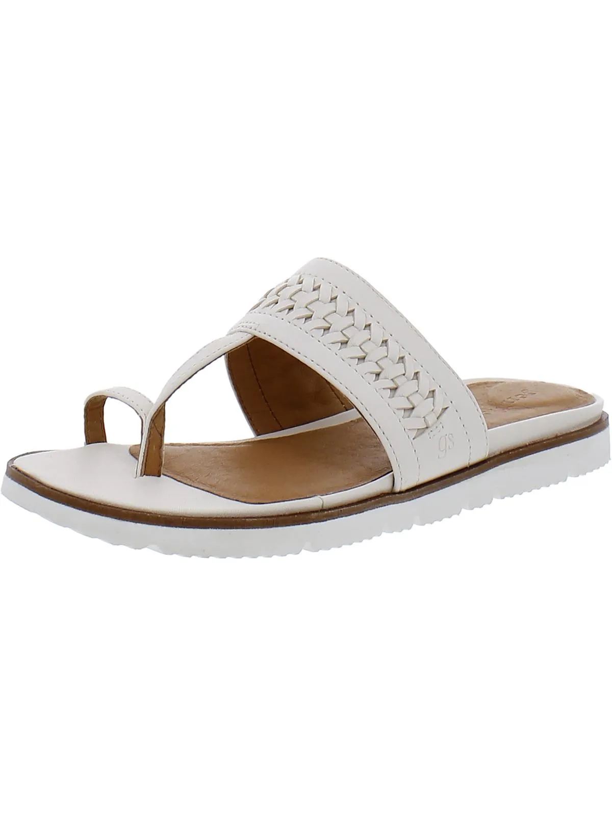 Lavern Womens Leather Slip On Flatform Sandals