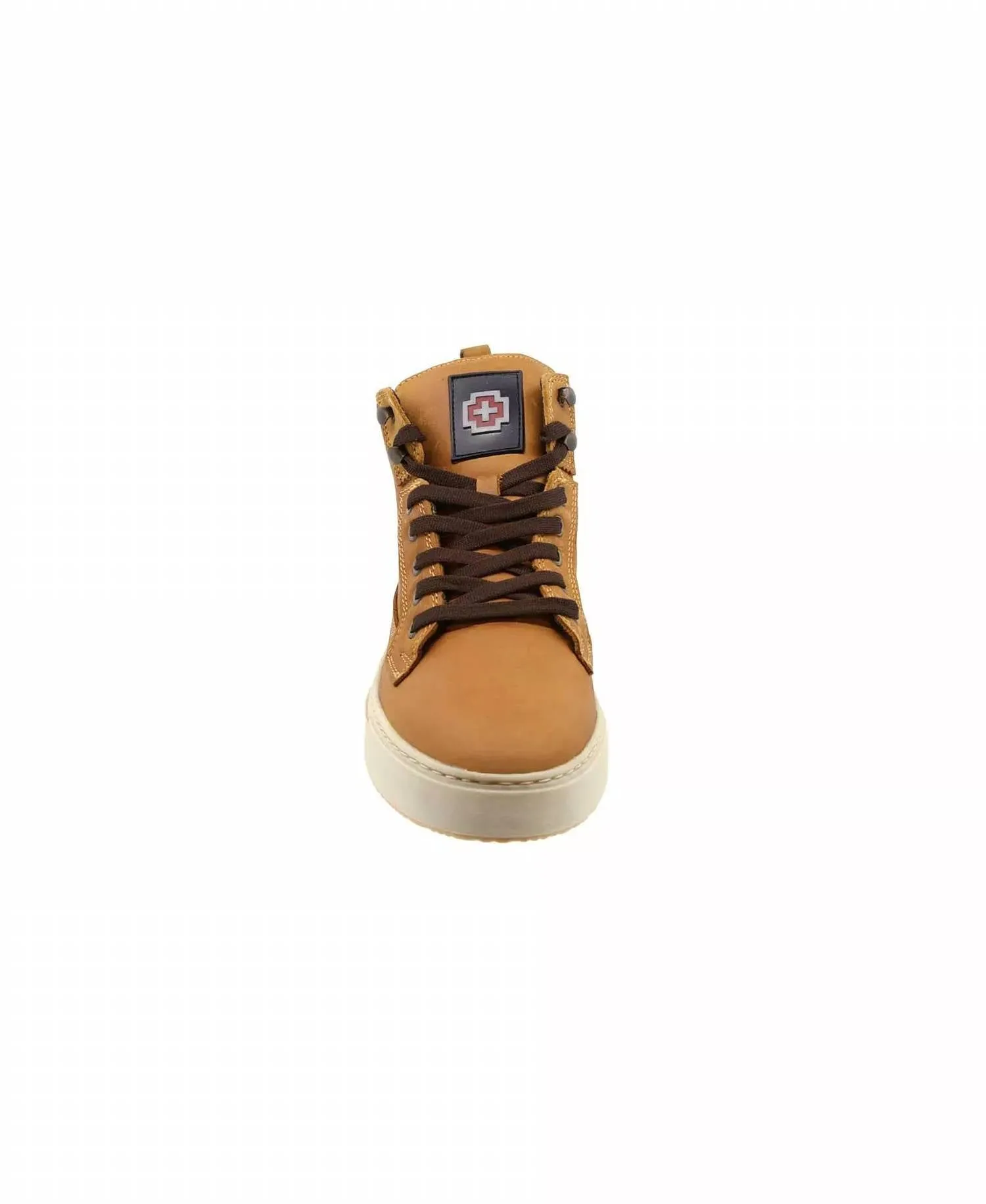 Leather High-Top Sneakers In Honey