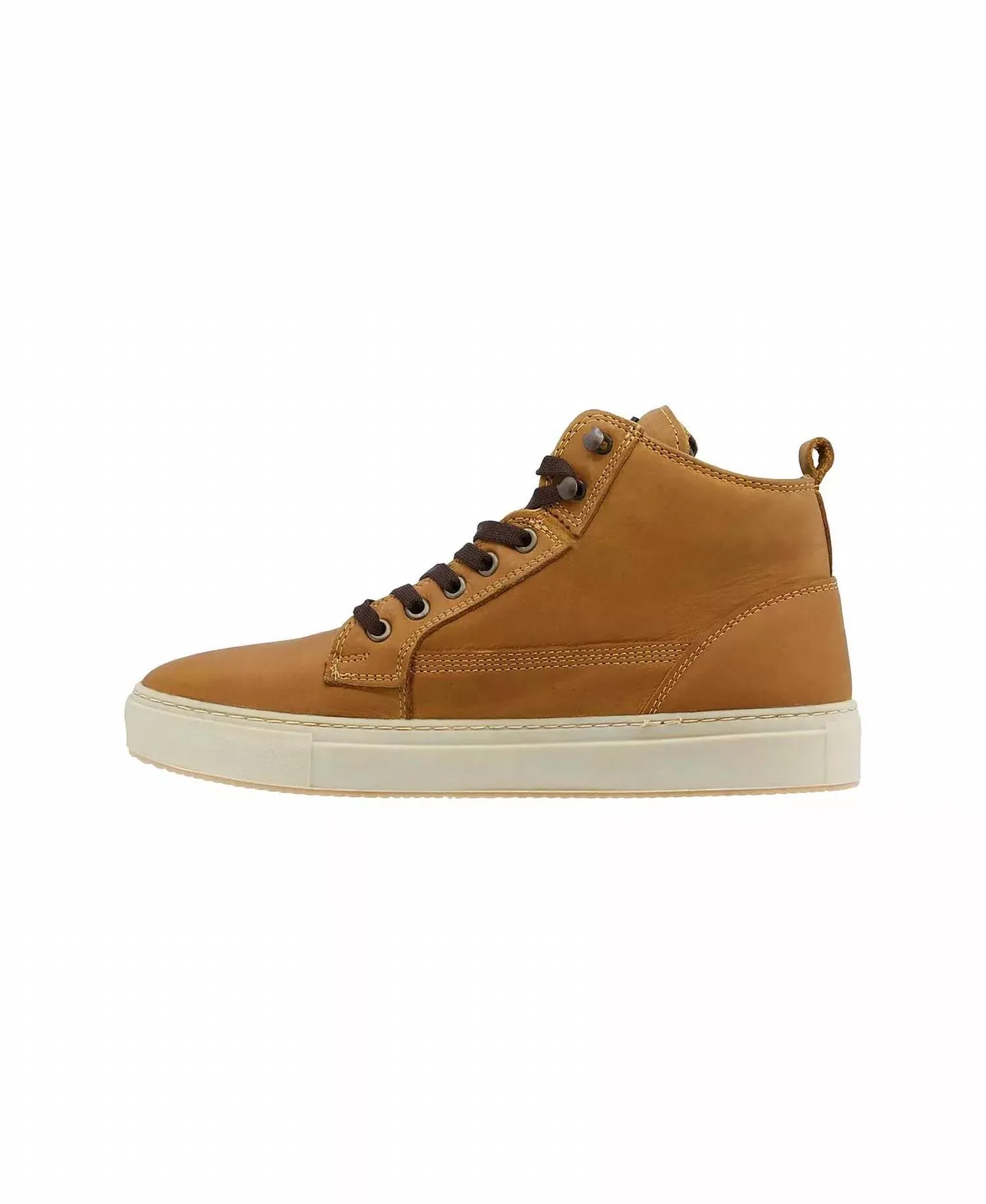 Leather High-Top Sneakers In Honey