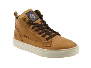 Leather High-Top Sneakers In Honey