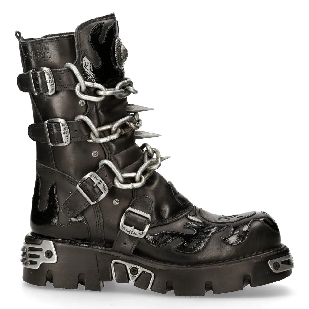 M.727.s1 Leather Skull Flame Reactor Boots