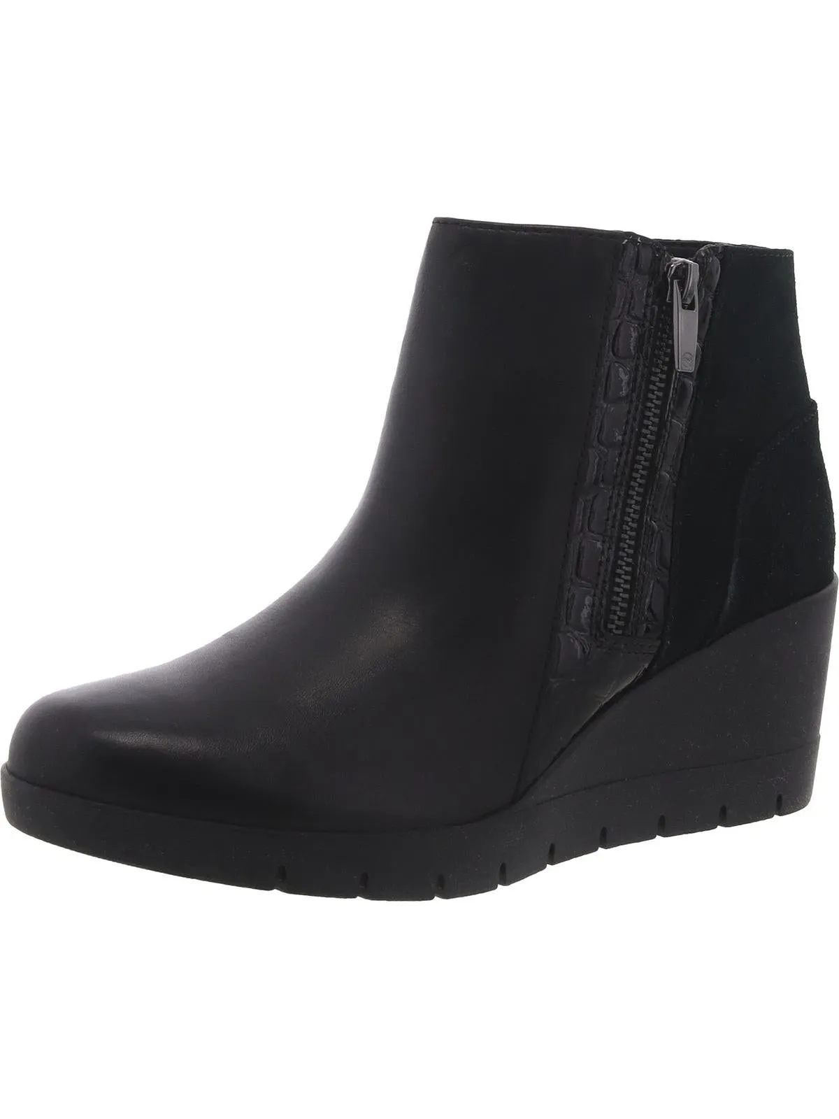 Madera Lo 2 Womens Mixed Media Double Zipper Ankle Boots