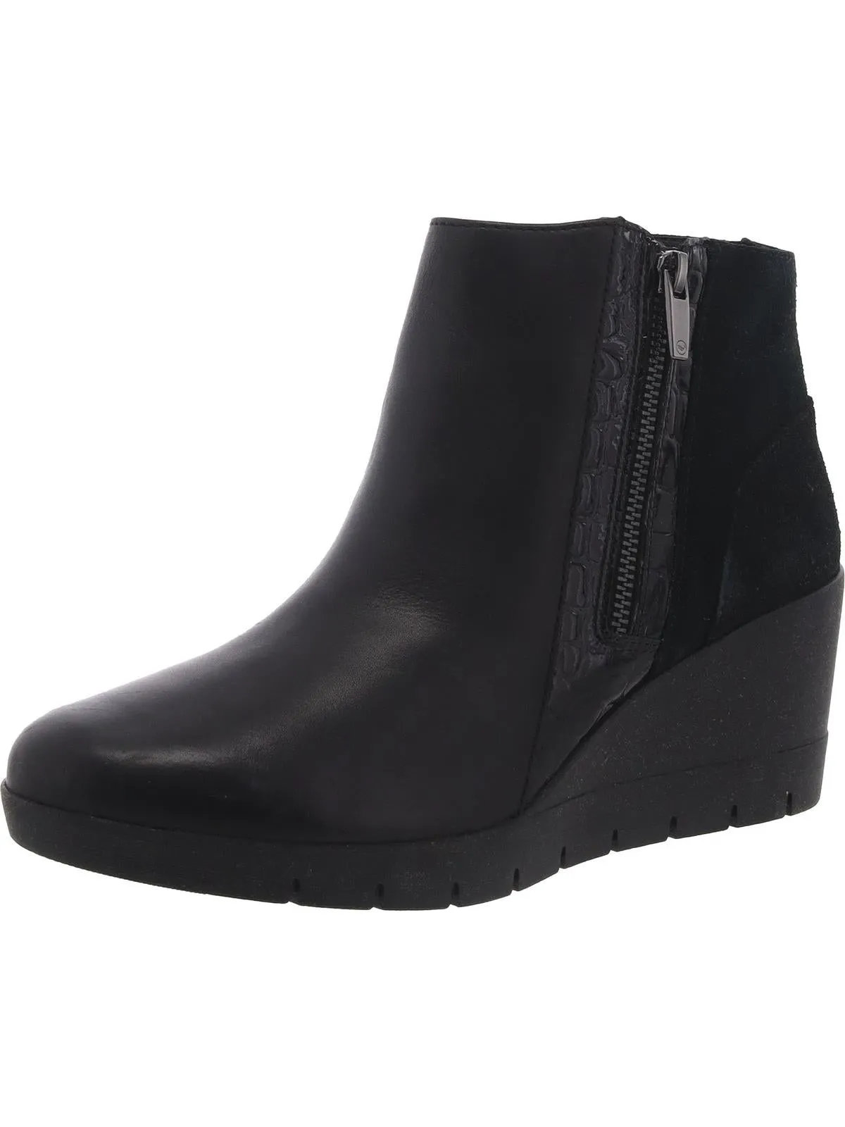 Madera Lo 2 Womens Mixed Media Double Zipper Ankle Boots