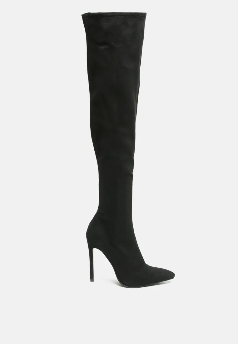 madman stretch velvet high heel boots