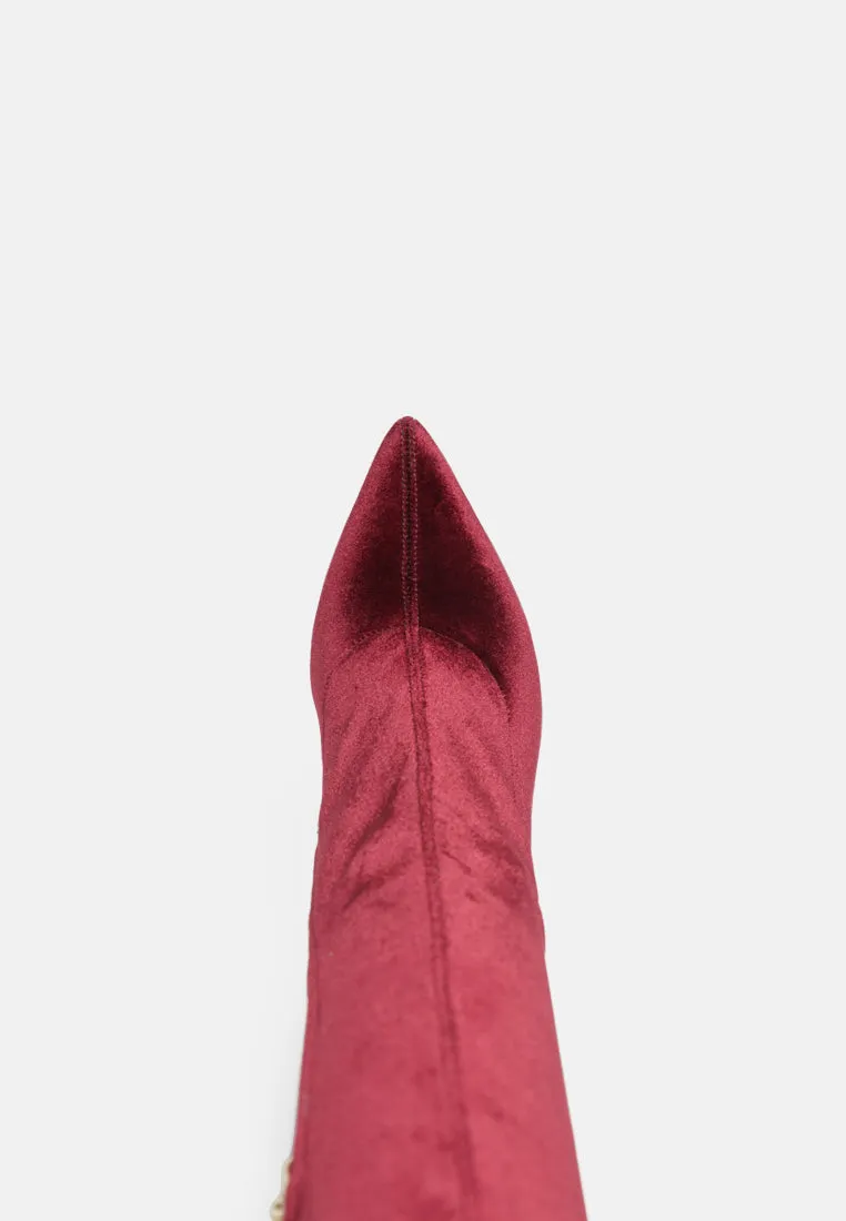 madman stretch velvet high heel boots