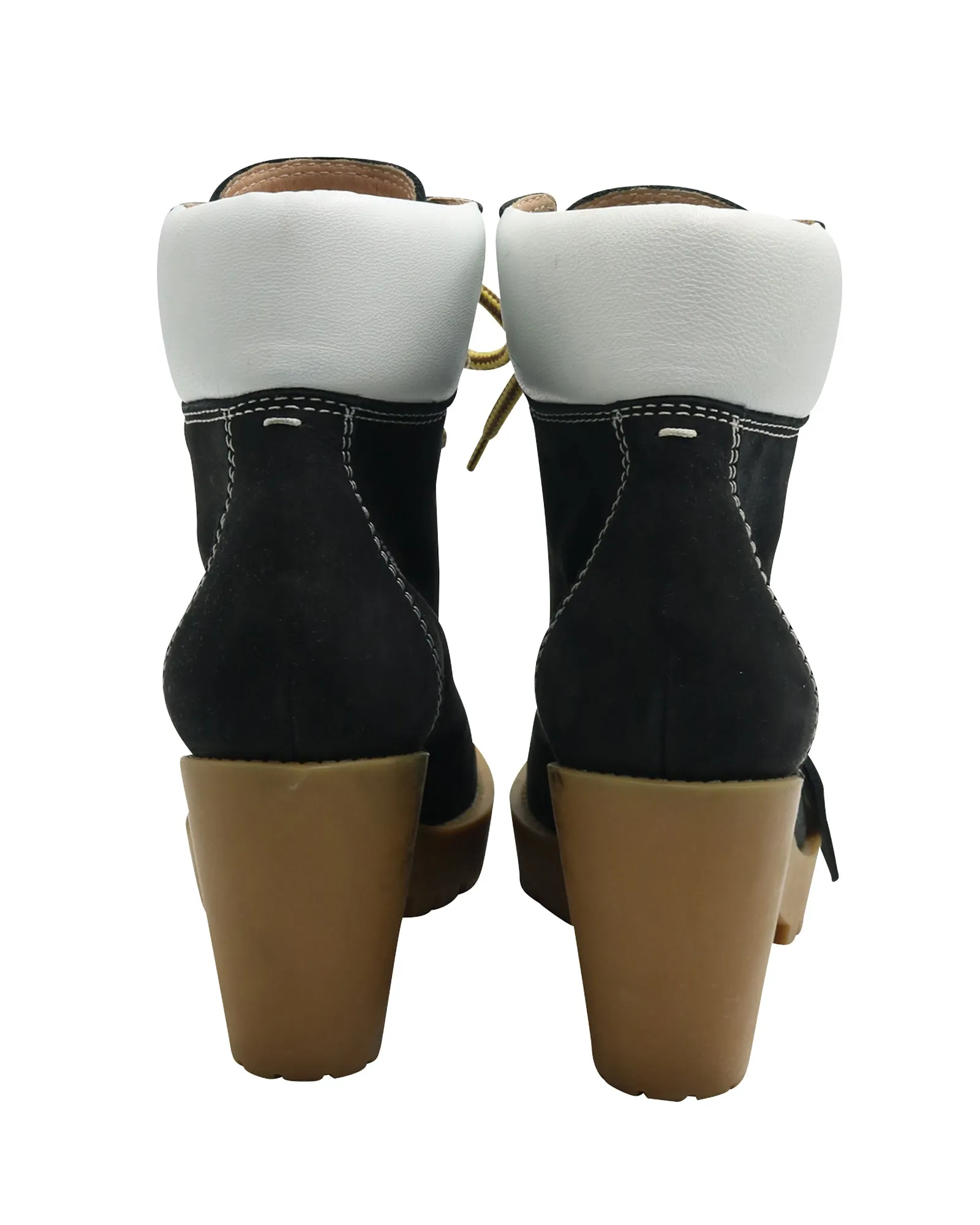 Maison Margiela Lace Up Boots in Black Suede