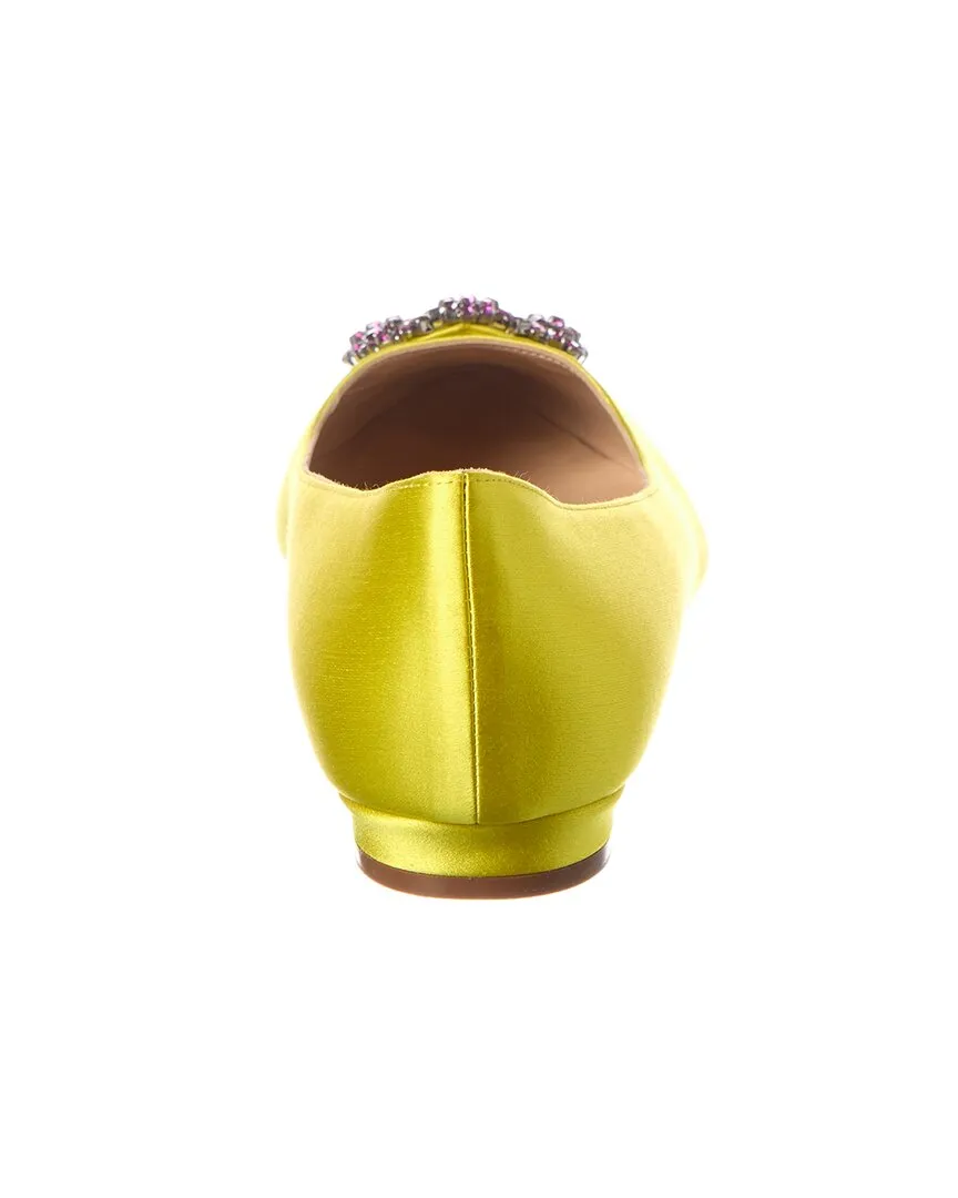 Manolo Blahnik Hangisi Satin Flat