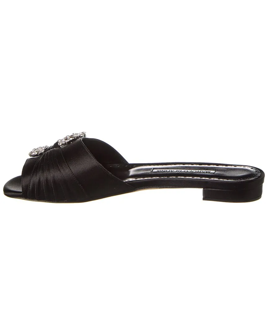 Manolo Blahnik Pralina Satin Flat