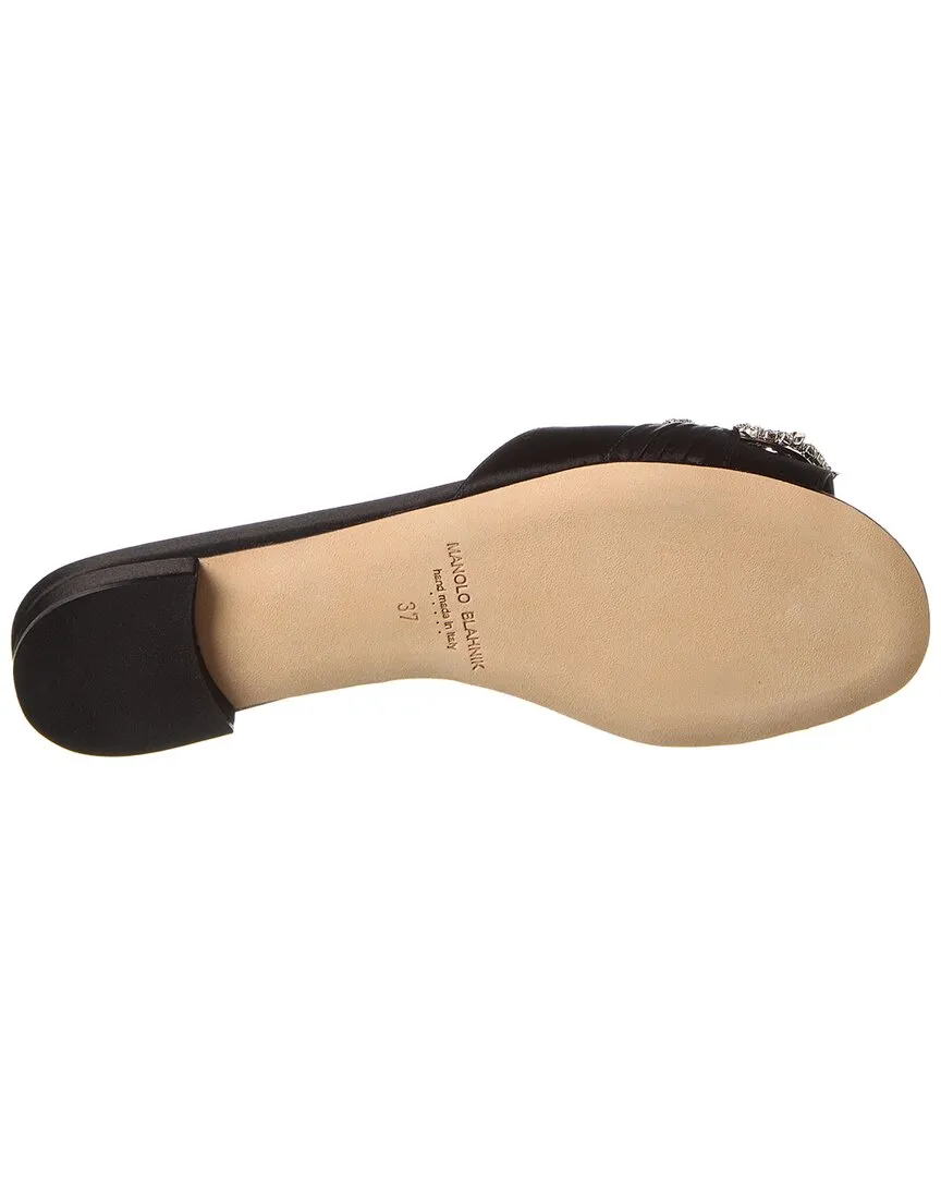 Manolo Blahnik Pralina Satin Flat