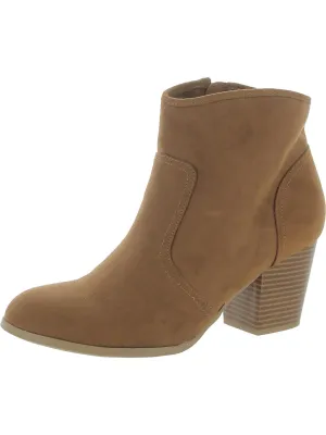 Mas Womens Faux Suede Almond Toe Ankle Boots