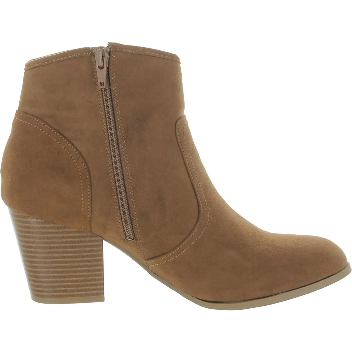 Mas Womens Faux Suede Almond Toe Ankle Boots