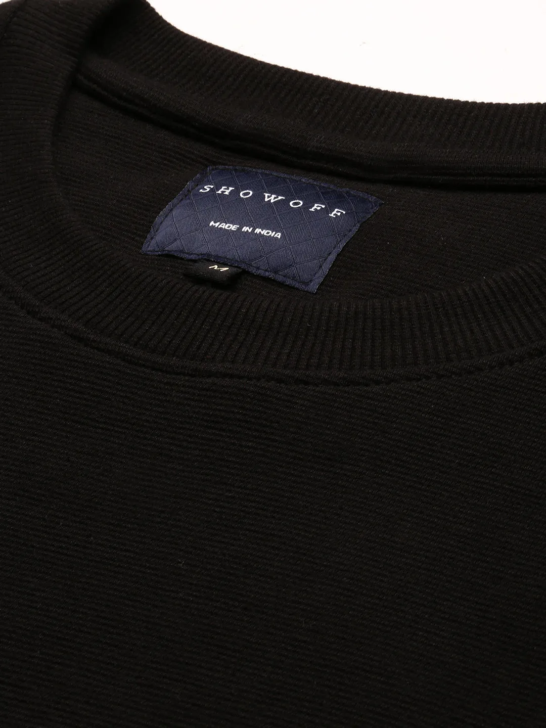 Men Black Round Neck T-Shirt & Shorts Co Ords