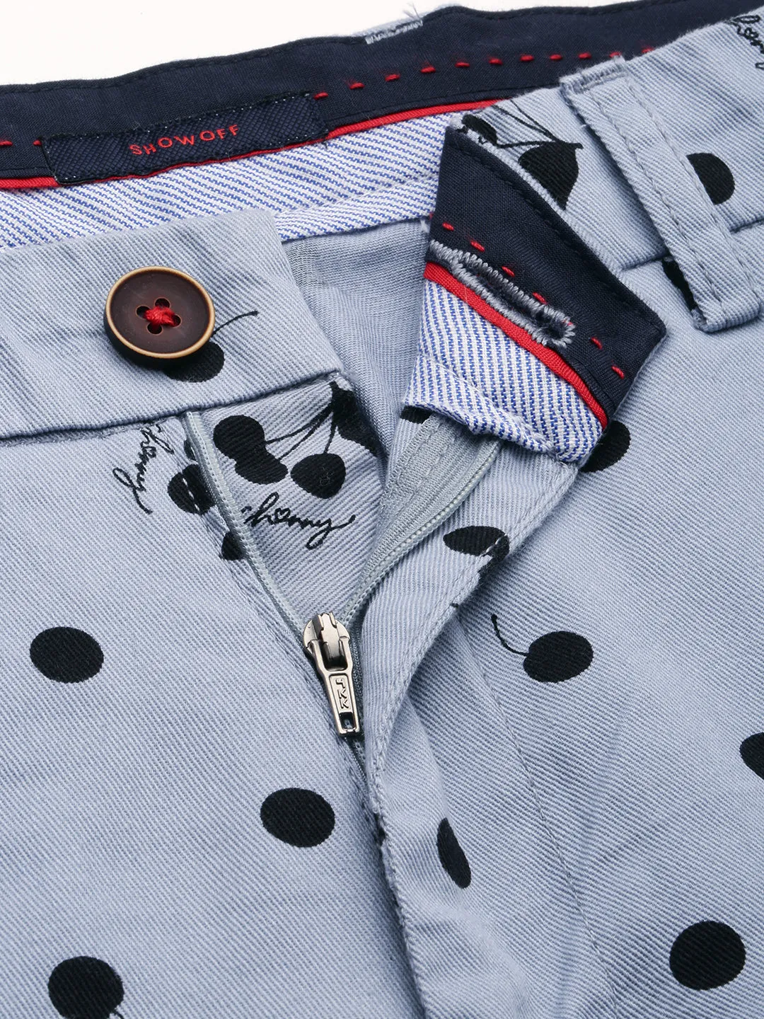 Men Blue Printed Cotton Shorts