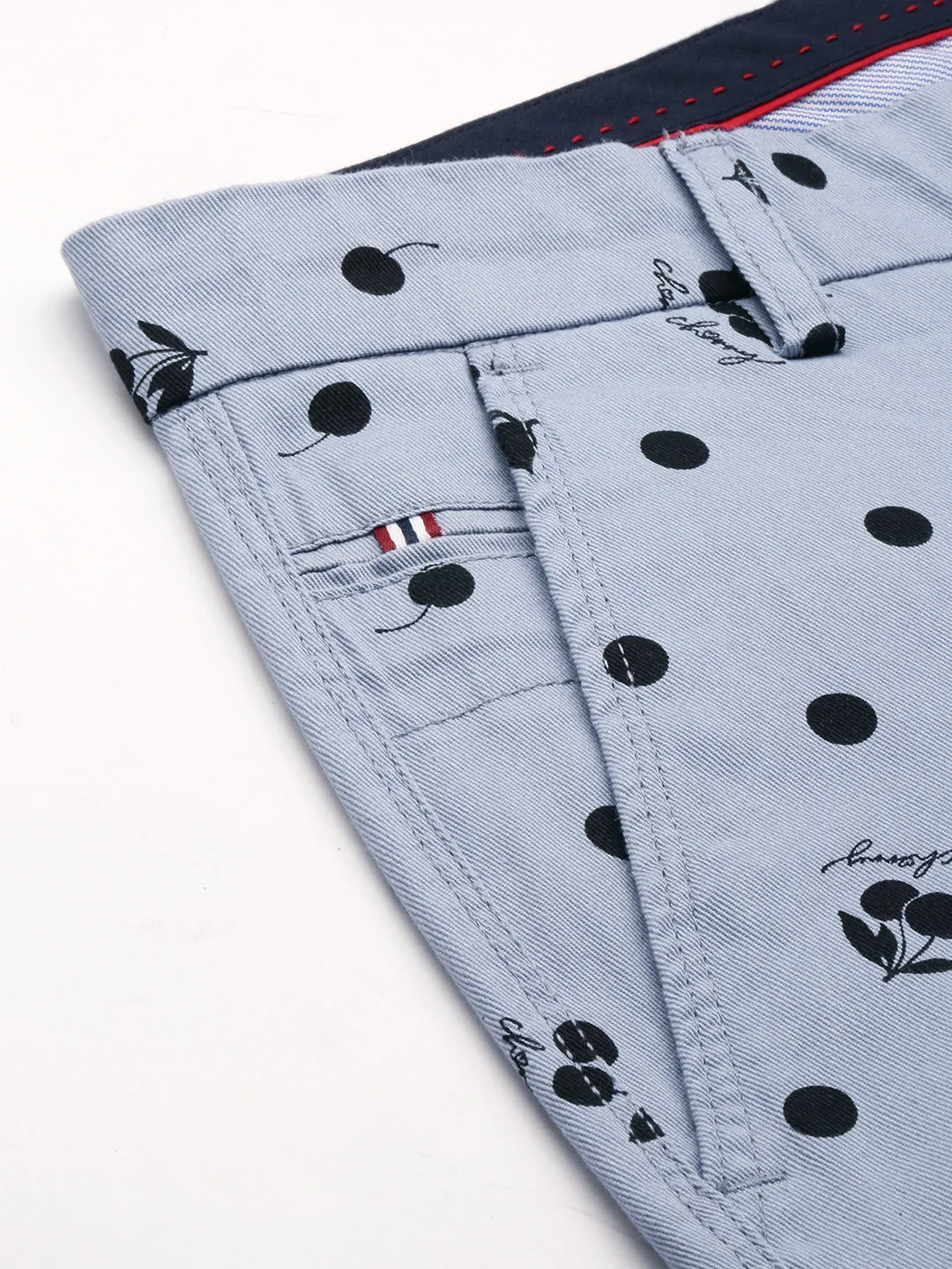 Men Blue Printed Cotton Shorts