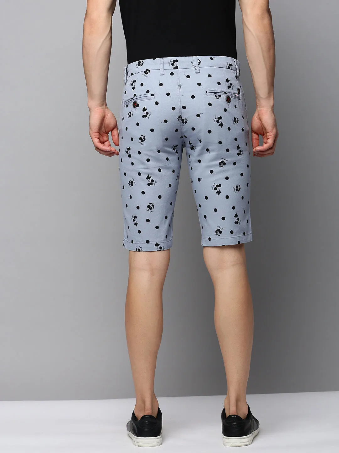 Men Blue Printed Cotton Shorts