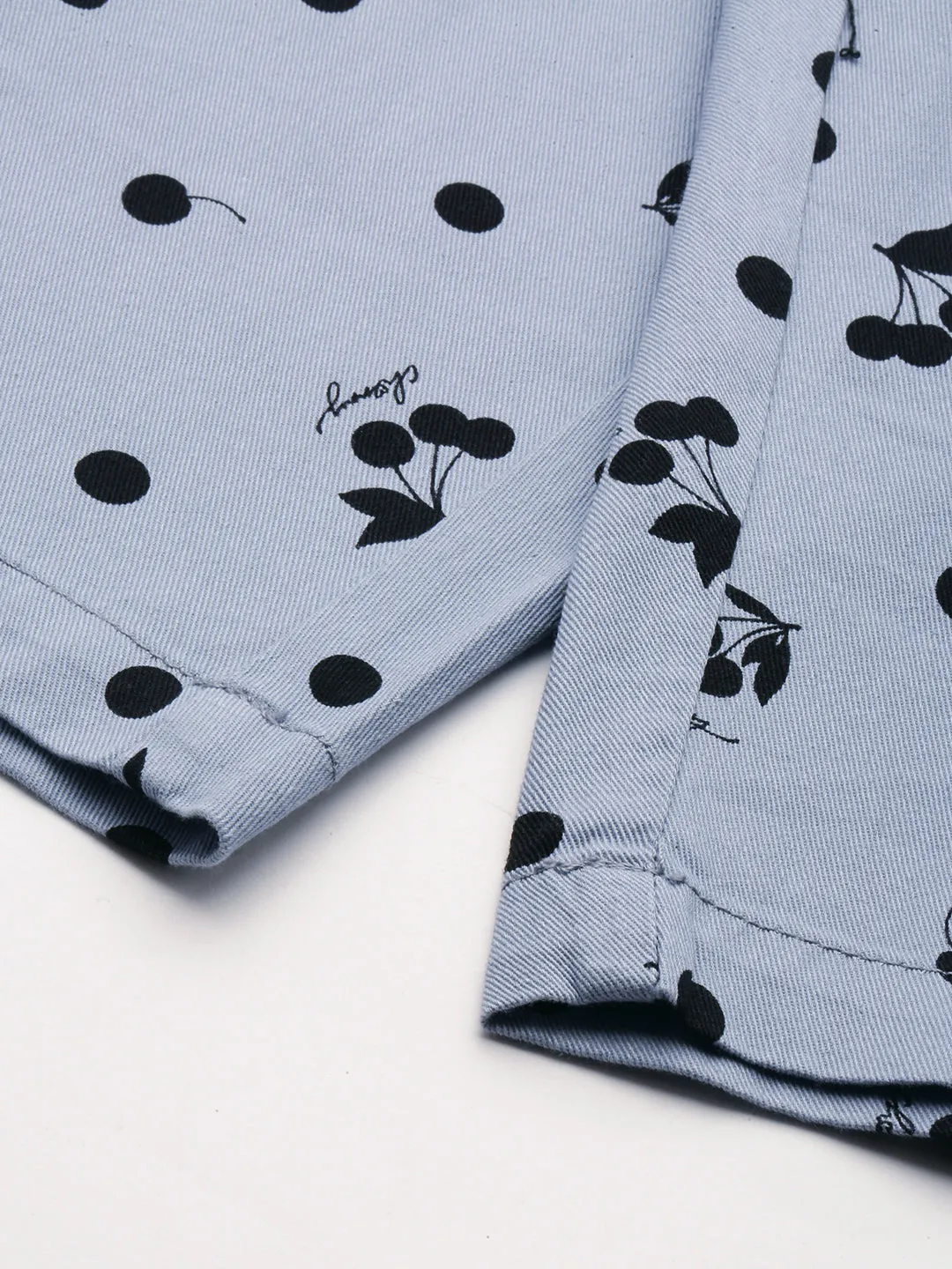 Men Blue Printed Cotton Shorts