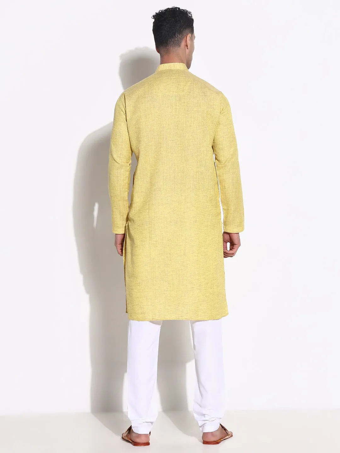 Men Green Solid Kurta Set