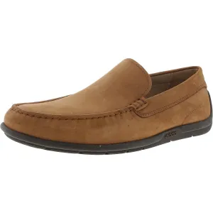 Mens Cushioned Footbed Leather Loafers