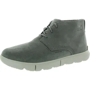 Mens Faux Fur Lined Leather Chukka Boots