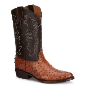 Men's Genuine Leather Cowboy Boots In Honey/brown