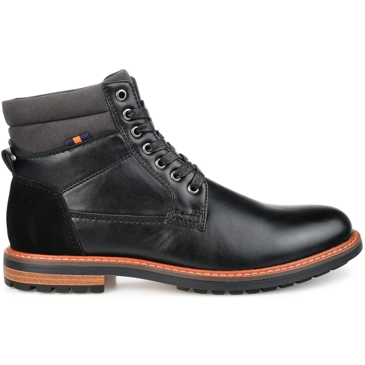 Mens Lace-Up Faux Leather Combat & Lace-Up Boots