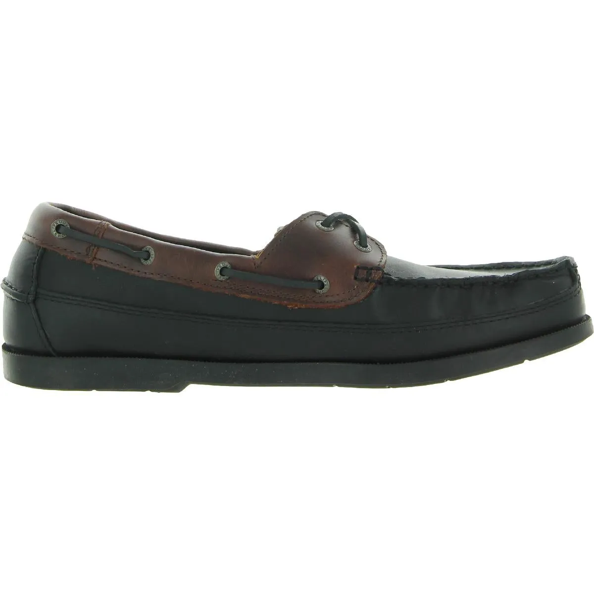 Mens Leather Lace-Up Boat Shoes