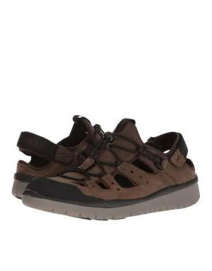 Men's Maroon Shoes In Black Rubber/cordovan Crazy Horse