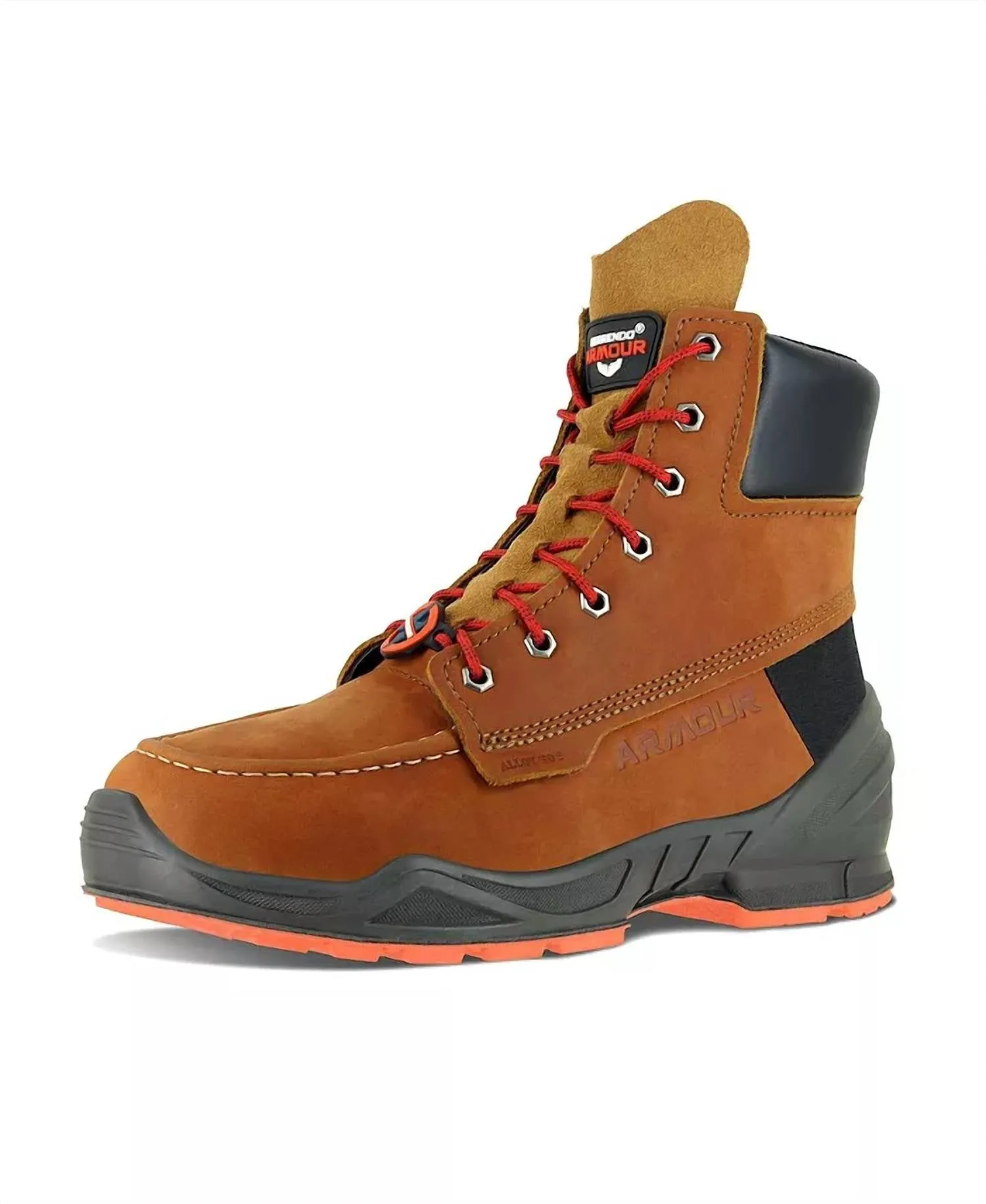 Men's Moc Toe Work Boots 8�� In Cognac