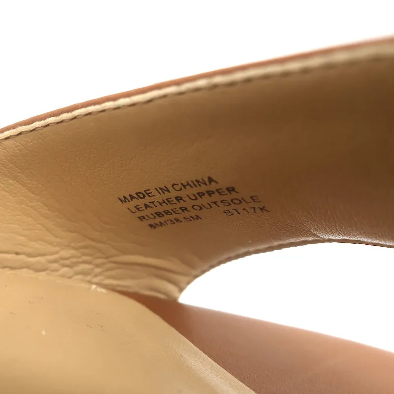 MICHAEL Michael Kors Fisher Palm Leaf Beaded Wedge Sandals Brown Leather Size 8