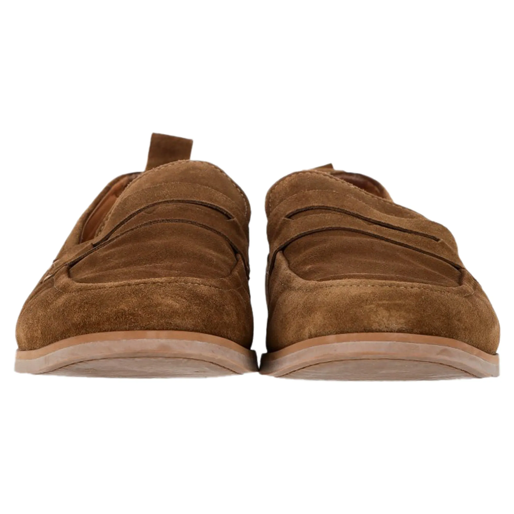 Mr P. Regenerated Penny Loafers in Brown Suede