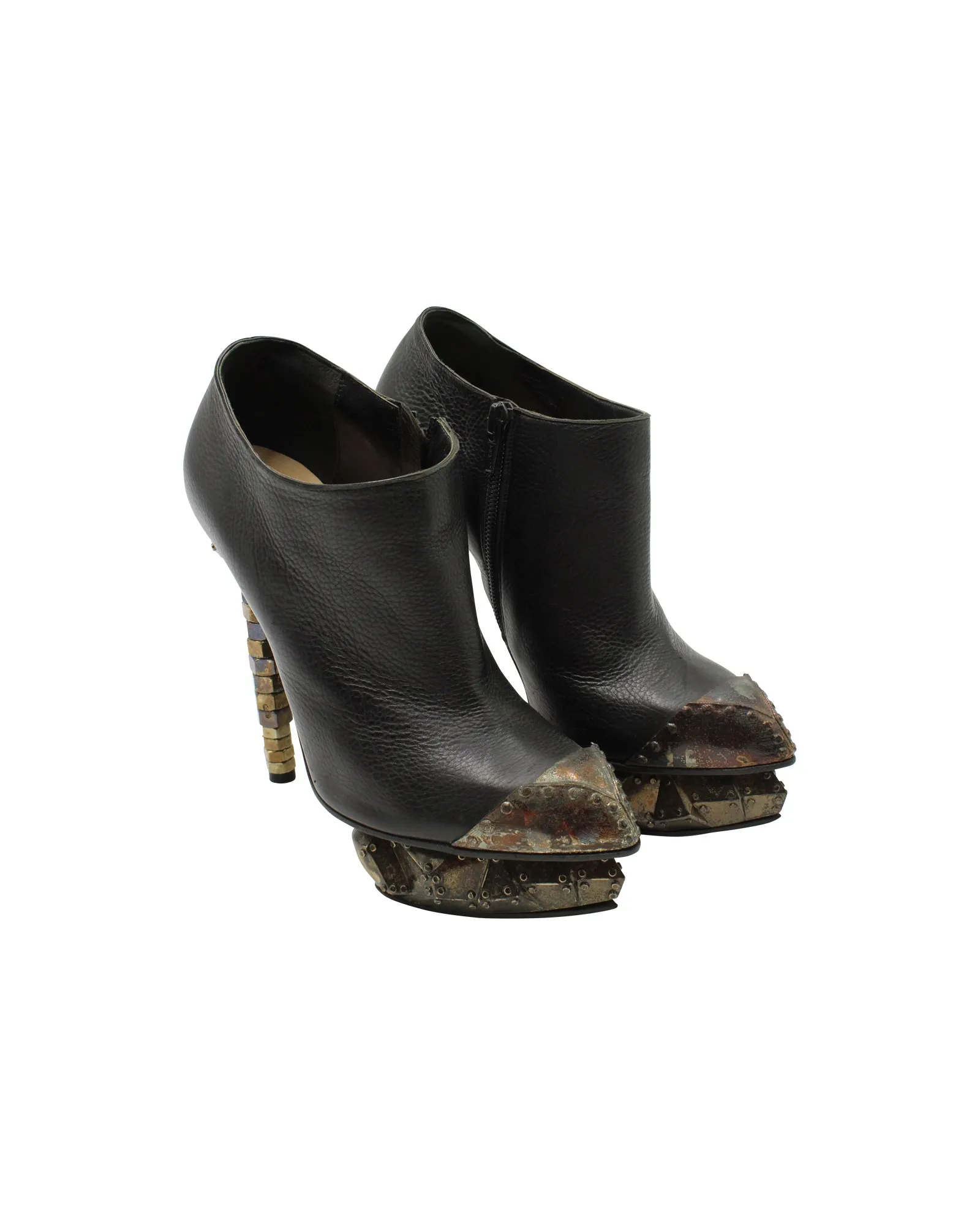 Nicholas Kirkwood x Rodarte Ankle Boots in Black Leather
