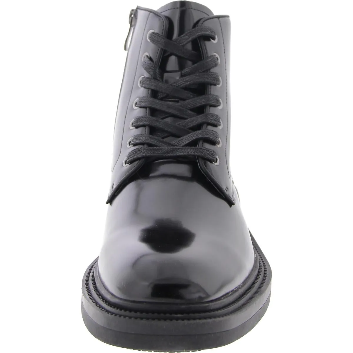 Niles Mens Faux Leather Ankle Combat & Lace-Up Boots