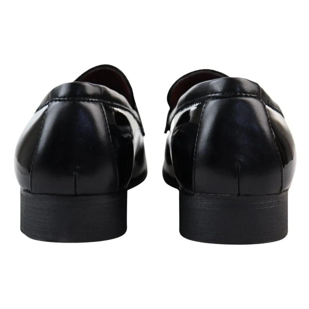 Patent Tassel Slip On Loafers
