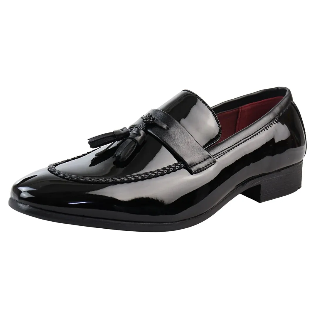 Patent Tassel Slip On Loafers