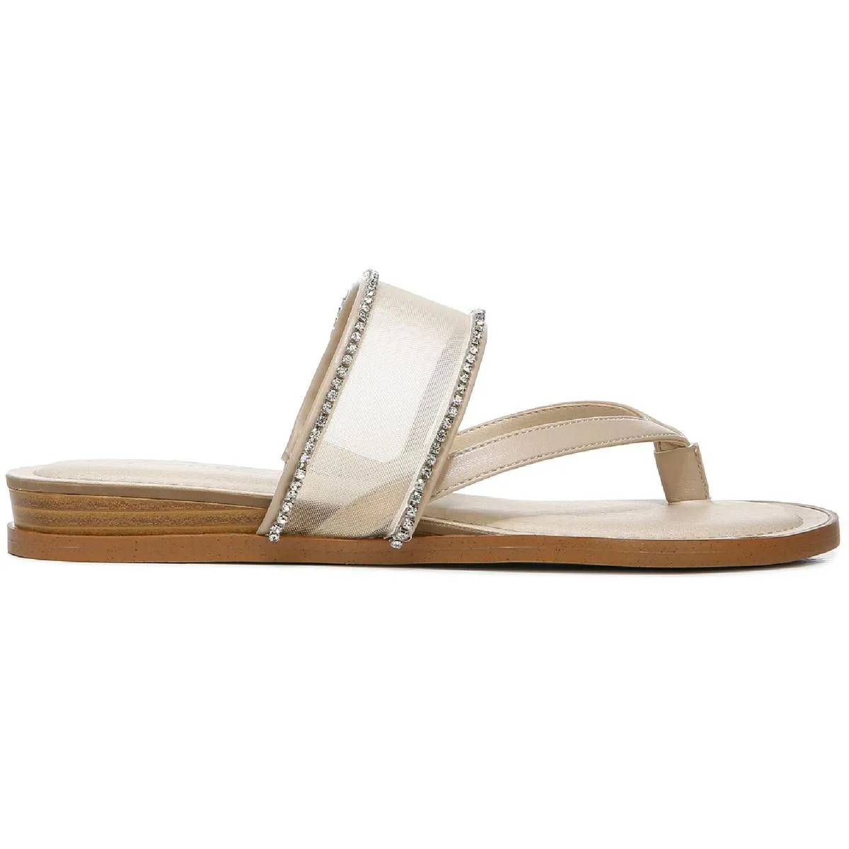 Radiant Glow Womens Faux Leather Slip On Slide Sandals