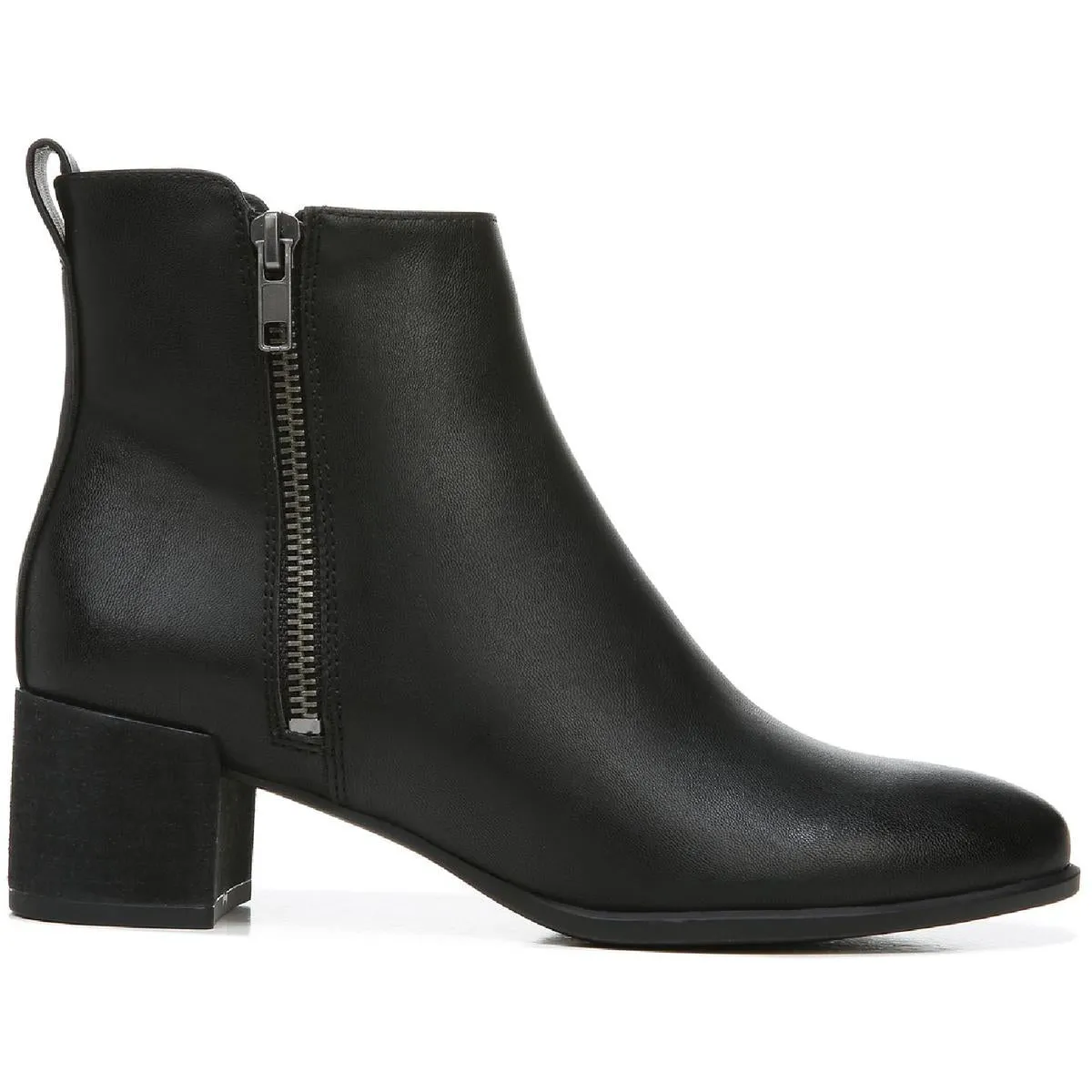 Richy Zip Womens Faux Leather Block Heel Ankle Boots