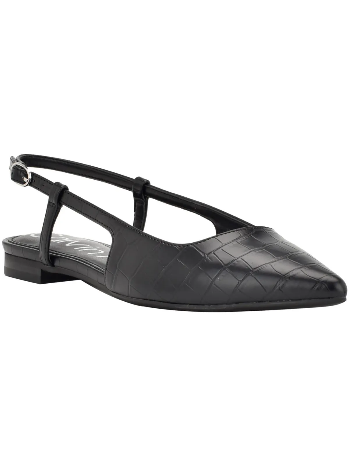 Sangrie Womens Faux Leather Animal Print Slingback Heels