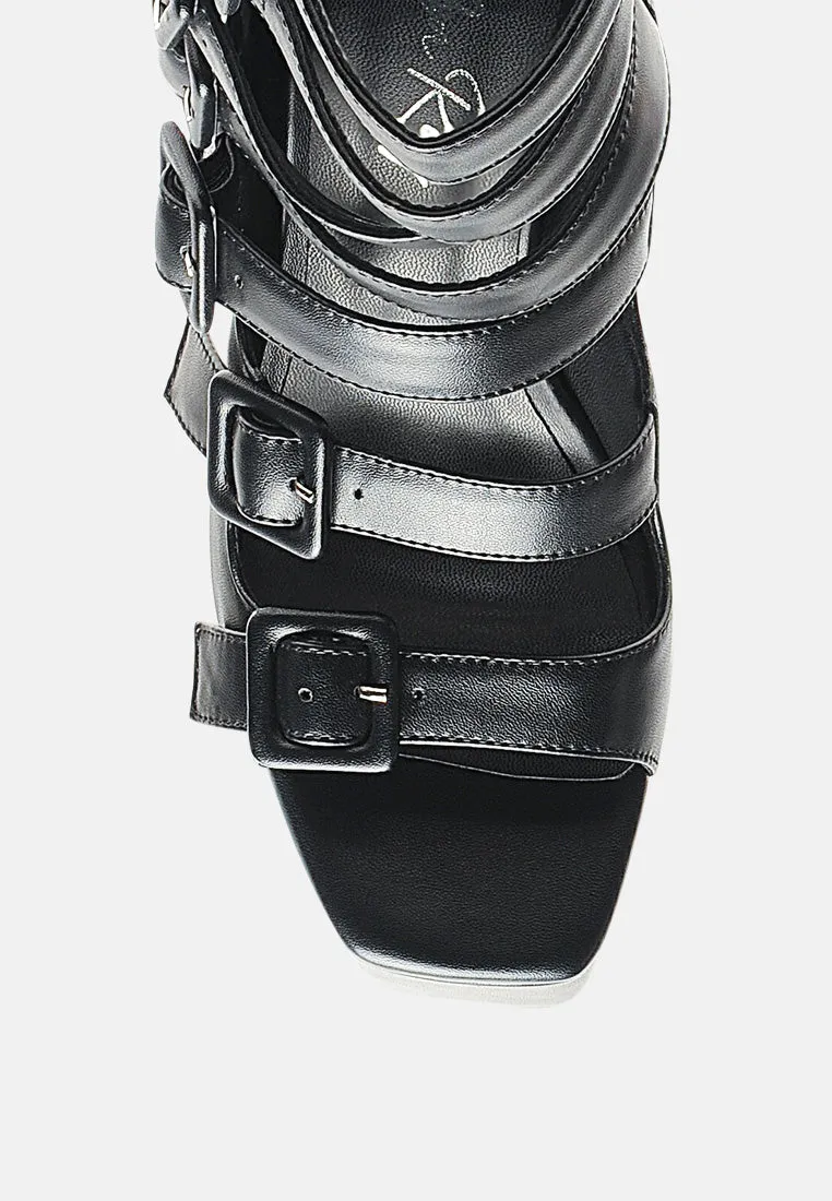 sarouchi caged high heel buckled sandals