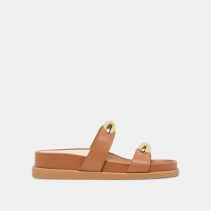 SATINE SANDALS SADDLE LEATHER