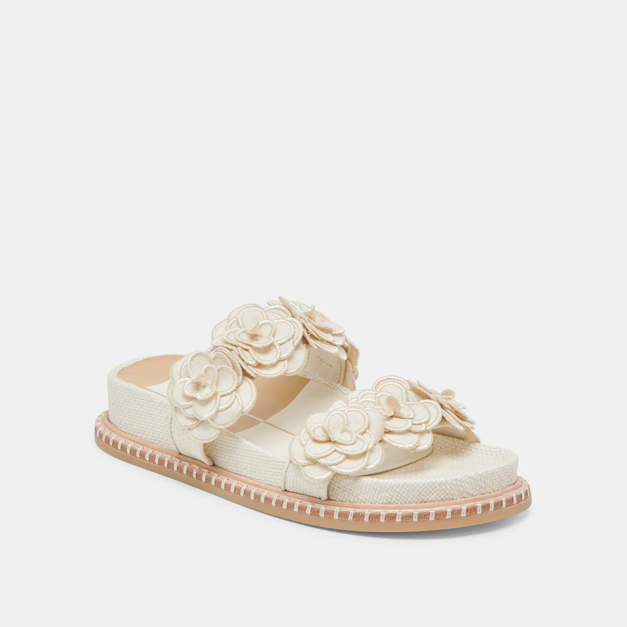 SHERLA SANDALS WHITE RAFFIA