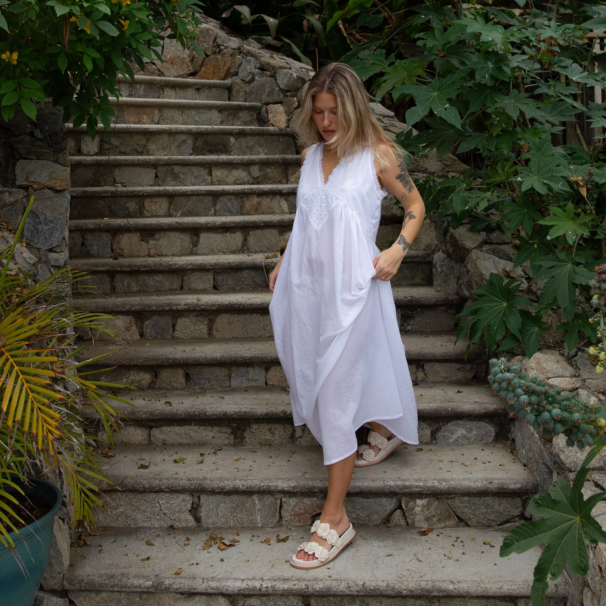 SHERLA SANDALS WHITE RAFFIA