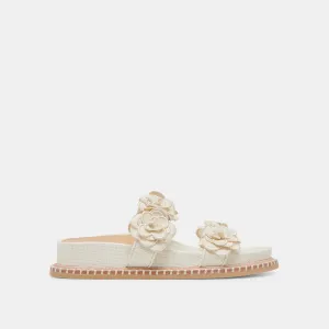 SHERLA SANDALS WHITE RAFFIA