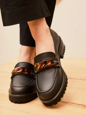 Sherlock Vegan Grain Leather Loafers | Black