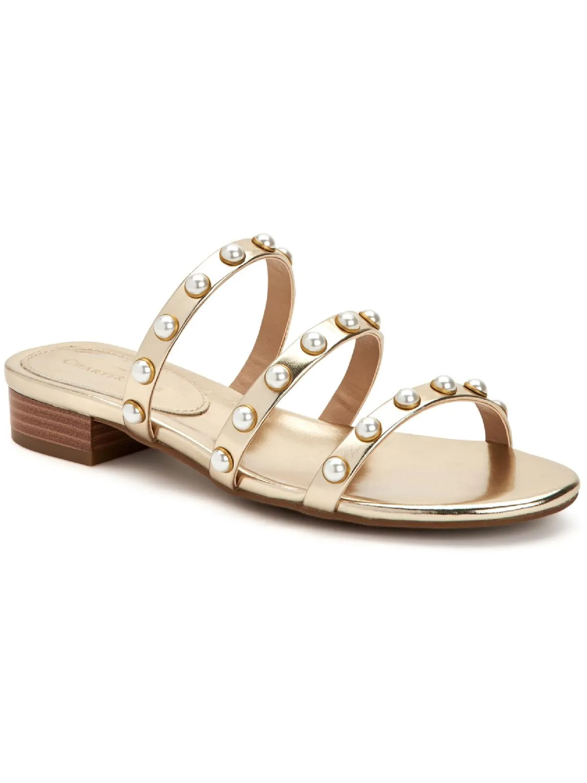 Soraya Womens Faux Leather Slip On Mule Sandals