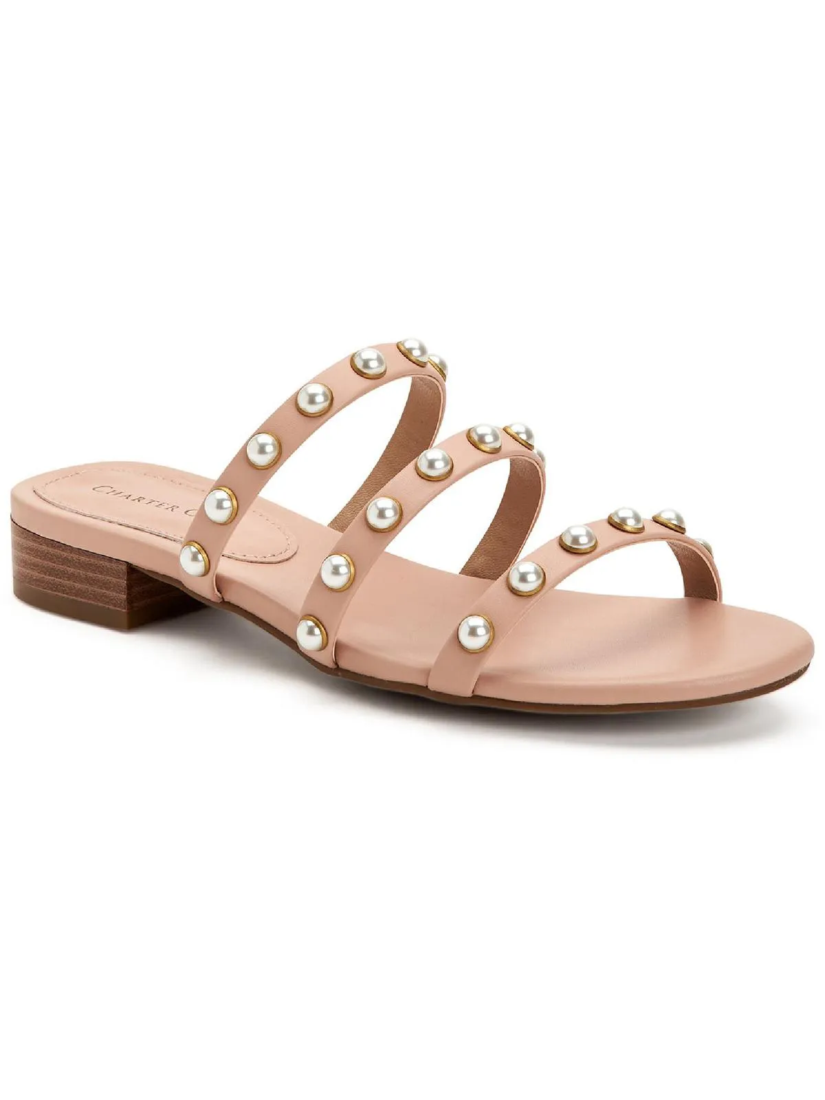 Soraya Womens Faux Leather Slip On Mule Sandals